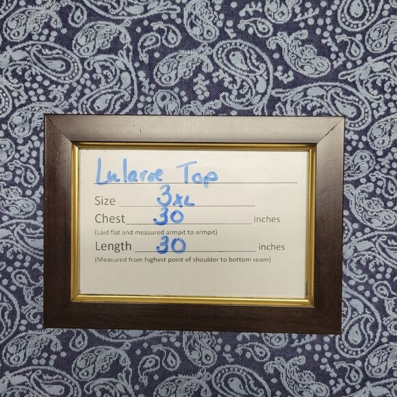 Lularoe Shirt Blue Paisley Womens Plus Size 3XL Oversized Tunic Fall Comfy Relax - Picture 5 of 7